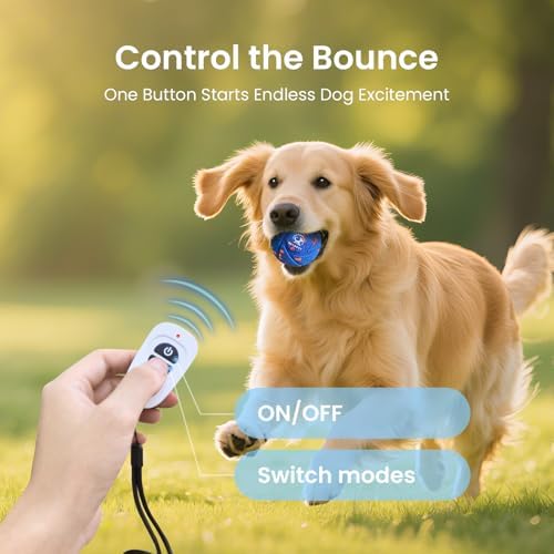 Smart Interactive Dog Toy Ball - Automatic Bouncing & Rolling, Chew-Resistant E-TPU Material, 3 Interactive Modes, IPX7 Waterproof, Smart Chase Pet Toy Ball for Medium and Large Dogs (Blue)