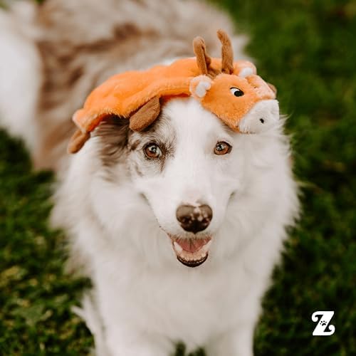 ZippyPaws Squeakie Crawler- No Stuffing Dog Toy to Keep Them Busy, for Small, Medium, & Large Dogs, Squeaky Pet Toy for Boredom, Unstuffed Chew Toy, Soft Plush Puppy Products, Moody the Moose- 12"