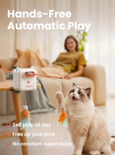 Automatic Interactive Cat Feather Toys for Indoor Cats