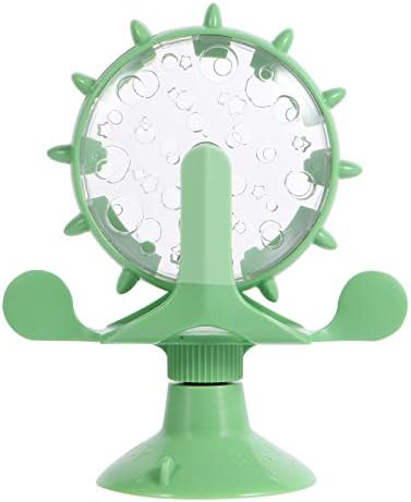 POPETPOP Windmill Cat Treat Dispenser Toy: Cat Puzzle Dispenser Slow Feeder 360° Rotating Treat Toy Dog Food Pet for s