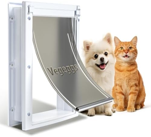 Dog Door for Door - Durable Plastic Magnetic Pet Door with Lock Panel, S