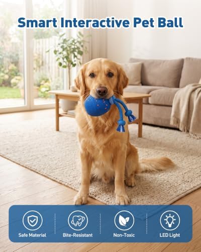 Smart Interactive Dog Toys Ball, Automatic Moving Rolling Toy Made of E-TPU