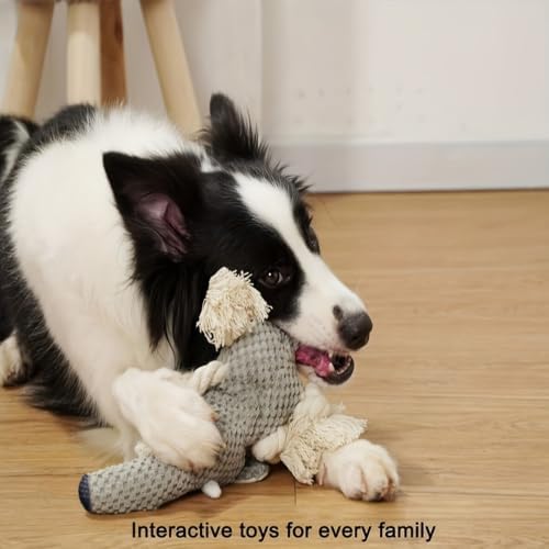 Squeaky Plush Toy for Dogs, Designed to Be Chew-Resistant, Soft Yet Durable, Suitable for Small, Medium, and Large Breeds, a Long-Lasting Squeaky Toy for Pets,14 inch Elephant