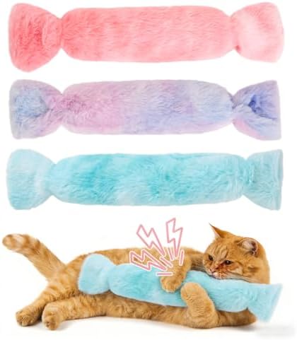 Cat Kicker Toy 3Pcs, Candy Shape Catnip Toys for Cats