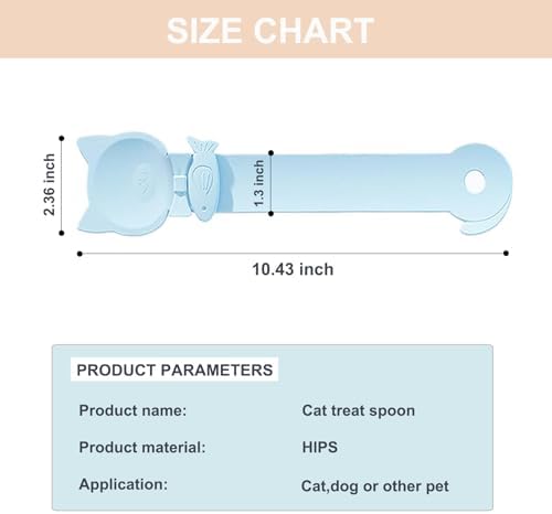 PETPAWLOVELY-2PCS Cat Treat Spoon Squeeze,Cat Strip Feeder Spoon,Multi-Function Dispenser Tool,Easy Feeding Spoons for Licky Treats,Pet Food Spoons for Wet Food(2 Color)
