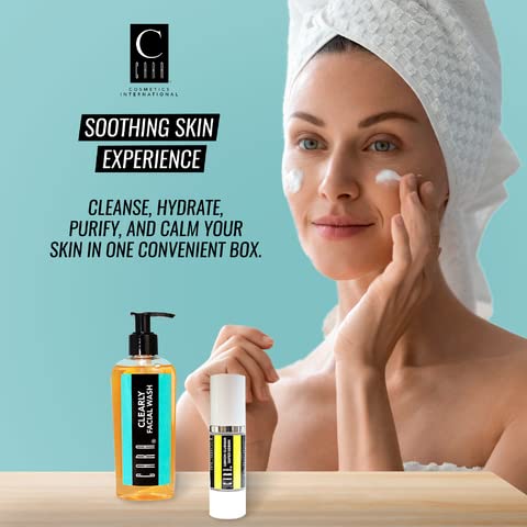 CARA Cosmetics Clearly Skincare Set - Skin Care & Self Care Kit, Skincare Products For Face, Facial Skin Care Sets & Kits, Face Routine Set For Women - Facial Wash Cleanser 6oz. & Serum 1oz. Set
