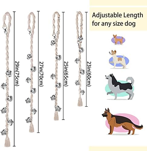 Dog Bells to Go Outside, Potty Training Bell, Handmade, Adjustable | Handmade with Premium Yarn, Twisted Style, Clear Jingle, Dog Potty Bell, Dog Door Bell.