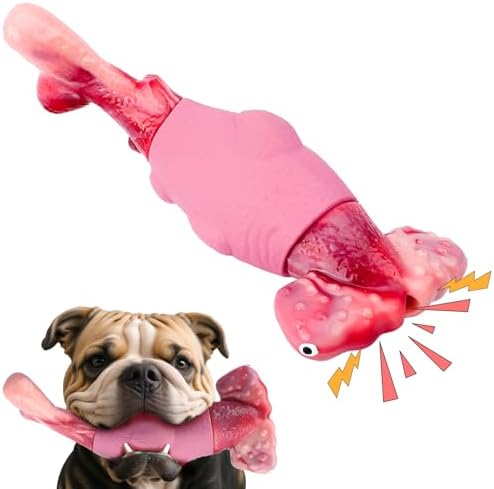 BIKIISEN Dog Toys for Aggressive Chewers, Squeaky Tough Chew Toys | Interactive Dog Chew Toys for Large Dogs, Dog Toys Keep Them Busy, Gift Toys for Medium/Large Breed (Pink)
