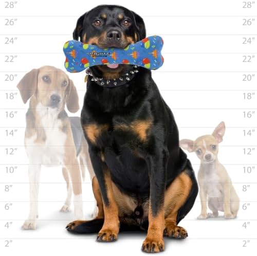 MIGHTY Tuffy Bone Dog Toy: Ultra Durable Plush Toy with Multiple Layers & Reinforced Seams, Washable and Floats, Vinyl Bone & Fleece