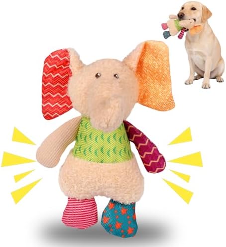 Dog Plush Elephant Squeaky Toys for Chewers