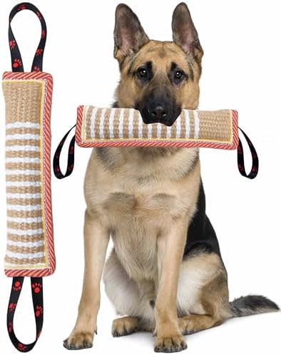 Clysoru Dog Tug Toy Tough Jute Bite Pillow Lasting Training Equipment Puppy to Large Dogs Interactive for Large and Small