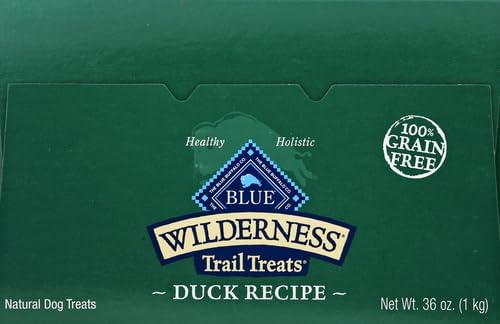 Blue Buffalo Wilderness Trail Treats High Protein Grain Free Dog Biscuits Crunchy Dog Treats, Duck Recipe, 36-oz Box, (Pack of 3)