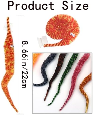 KuuGuu 24 PCS Cat Worm Toy Zebra Print Feather Worm Teaser Refills Attachment Cute Cat Wand Replacement Interactive Wand Accessories for Fishing Pole Toy Teaser for Indoor Cats Kitten