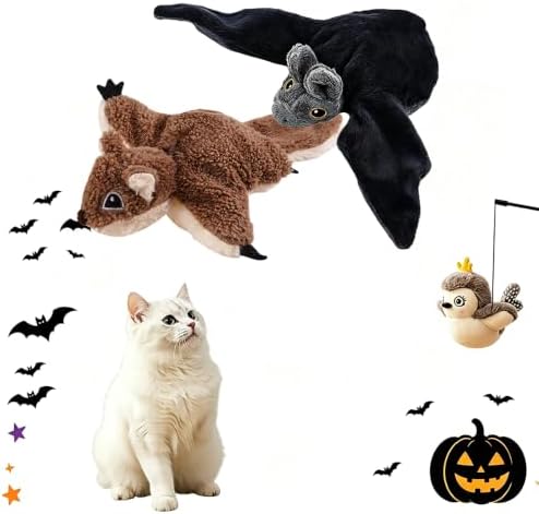 Flying Bat Dog Toy, 2026 Halloween Flapping Wings Interactive Bird Pet Toy