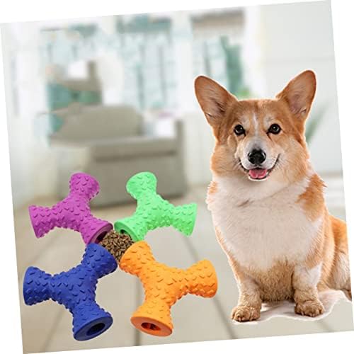 FRCOLOR 1pc Dog Chew Toy Durable Natural Rubber Food Dispensing Toy for Interactive Chewing and Tooth Cleaning Random Color for Pet Play and Teething
