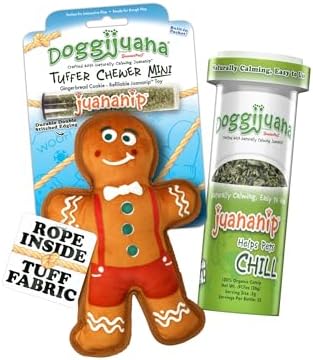 Doggijuana Gingerbread & Juananip Bundle | Holiday Plush, Squeaky