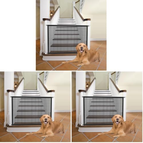 Cupount Dog Screen Mesh Gate for Stairs Pet Gates for The House: for Doorways Stairways Indoor 29 inches Tall, 38 inch Wide, Fits 32-35 inch Openings (Pack of 3)