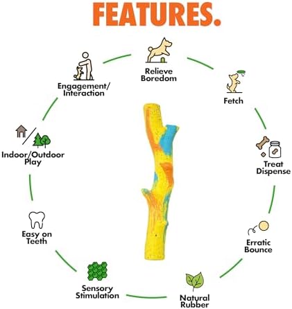 Max Fusion with Nike Grind, Arlee Twiggy Dog Toy, Chew Toy for Play, Fetch, Tug, M