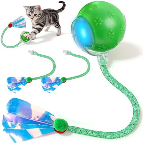 Rocfish Durable Interactive Cat Toys for Indoor Cats (Green, 03)