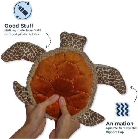 Tall Tails Plush Animated Moving Toy for Dogs, Sea Turtle