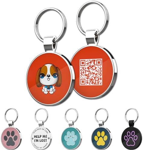 MYLUCKYTAG QR Code Pet ID | Personalized Dog & Cat Collar Tag | Online Profile with Instant Scanned Location Alert Email