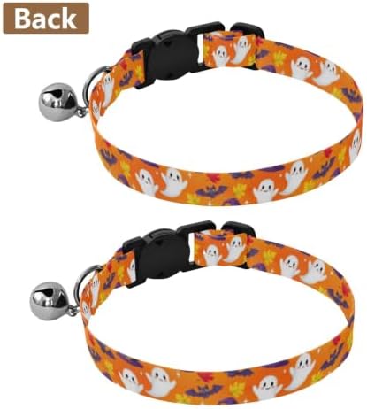Halloween Cats Pumpkins Soft Cat Collar, 2 Pack Collar with Bell for Dog Puppy