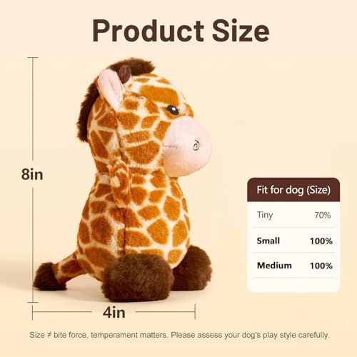 Soft Plush Giraffe Dog Toy for Small & Medium Dogs and Puppies