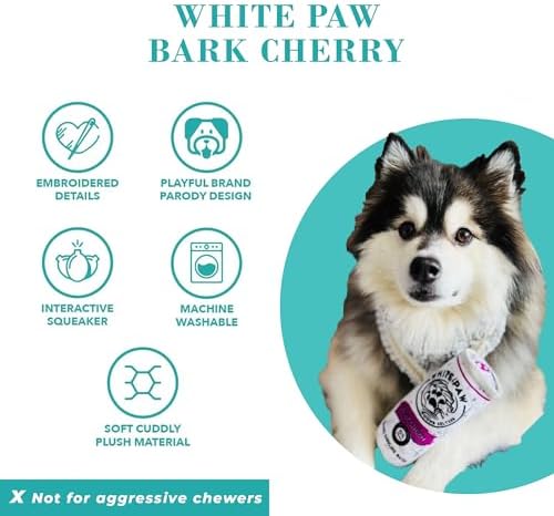 Haute Diggity Dog White Paw Can Plush Dog Toy, Drink Parody Chew Toys