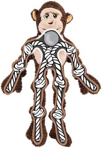 KONG Knots Oversized Dog Toy - Large/X-Large - with Inner Rope Skeleton (Frog/Monkey Combo)