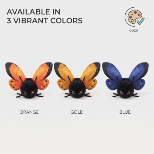 Smart Sensing Automatic Flapping Butterfly Cat Toy, Interactive Electric Pet Play Toy, Realistic Wing Motion Encourages Stalking, Rechargeable Self Play Stimulating Motion Activate，Gold