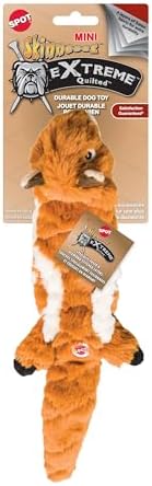 SPOT Skinneeez Extreme Quilted Chipmunk- Durable, Stuffing Free Dog Toy with 4 Layers of Diamond Stitched Fabric & 2 Squeakers- Ideal for Small & Medium Aggressive Puppies and Dogs- 14in