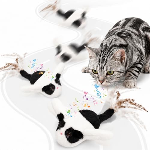 BABORUI Interactive Cat Toy Flying Mouse, Cow Mouse