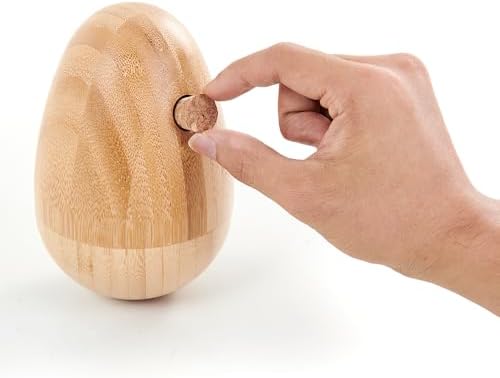 LOOBANI Bamboo Treat Dispenser Wobble Toys Enrichment Puzzle Food Dispenser Ball Toy IQ Training for Small Medium Dog