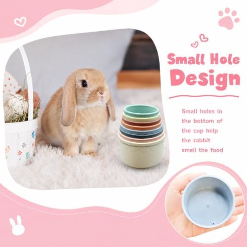 8 Pcs Stacking Cups for Small Pets, Colorful Bunny Toys with Hiding Food