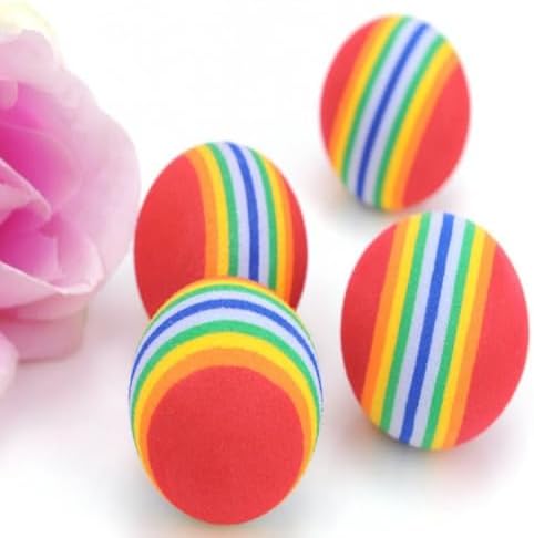 Bepets 12PCS Foam Balls for Cats, Colorful Rainbow Cat Toy Sponge Balls Soft Pet Toy
