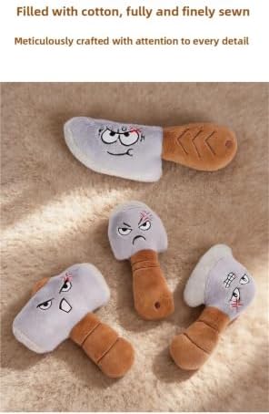 2pcs Funny Expression Squeaky Plush Dog Toy Interactive Bite Resistant Pet Toy for Small Medium(Axe 2pcs)