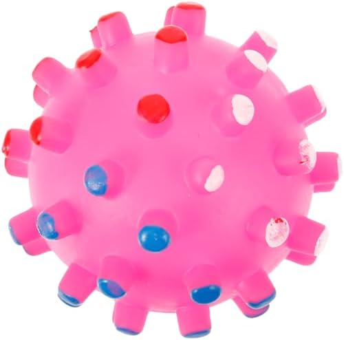 Beavorty Dog Chew Ball Squeaker Vinyl Quack Sound Pet Toy for Dogs and Cats 2.75in Colorful Interactive Fetch Ball for Chewing Stress Relief Random Color