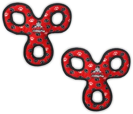 TUFFY® : 2 Pack 3Way Tug Dog Toy: Ultra Durable Plush Toy with Multiple Layers & Reinforced Seams, Washable and Floats, Original Construction