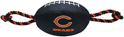 Pets First NFL Chicago Bears Football Dog Toy, Tough Quality Nylon Materials, Strong Pull Ropes, Inner Squeaker, NFL Team Color