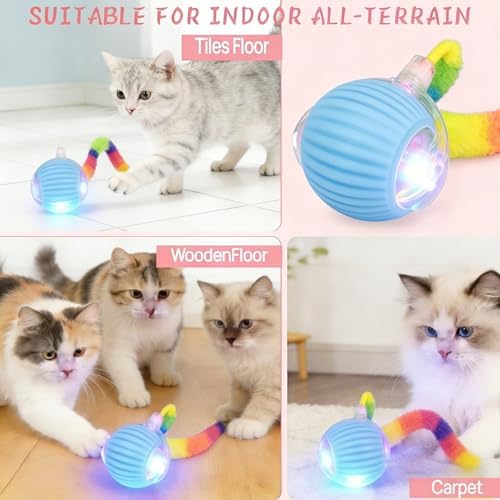 Interactive Cat Toy Ball, Automatic Cat Toys for Indoor Cats with 3 Modes
