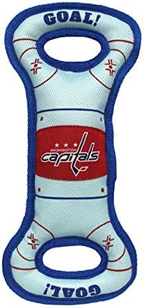 Pets First NHL Washington Capitals Hockey Field Dog Tug Fetch Squeak Chew Toy, Team Color, one Size (CAP-3030)