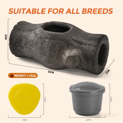 AUSCAT Indestructible Dog Frozen Treat Toy, Dog Enrichment Toys for Aggressive Chewers, Durable Chew Toy to Keep Them Busy, Stump Shape