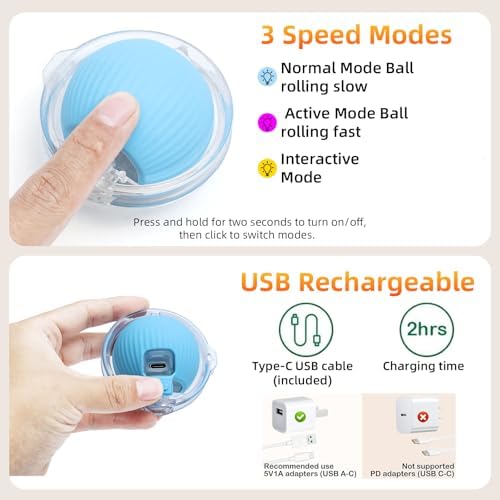 Interactive Cat Toy Ball, Automatic Moving Cat Ball in Pouch,Interactive Cat Toys for Indoor Cats,Motion Activate Cat Toy Hide and Seek Mouse Catching Game ,Kitten Toys, Play Mat for Cats(Square）