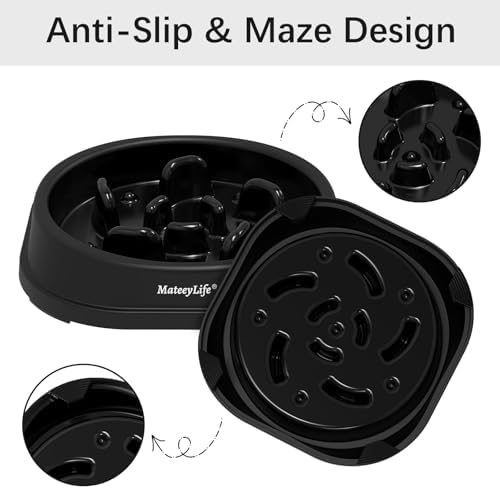MateeyLife 1-Pack Slow Feeder Dog Bowls, 1 Cup, Dog Puzzle Feeder Bowl