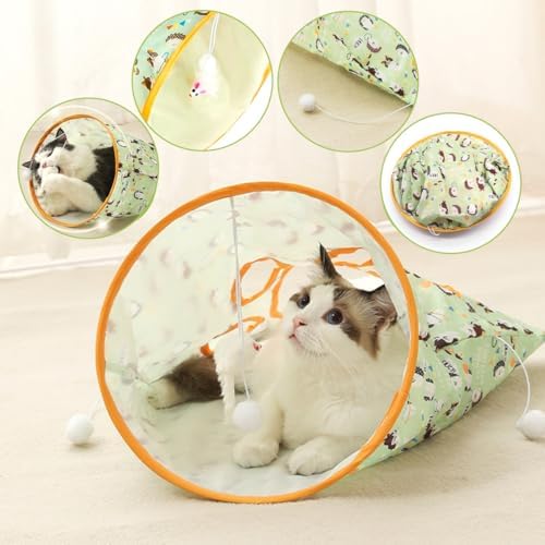 Cat Sack Hide & Seek Tunnel Bags - Interactive Cat Toy with Plush Ball & Crinkle Paper