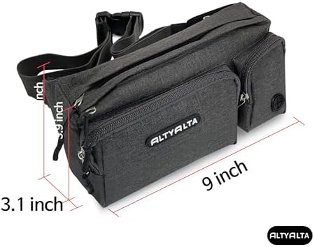 EZ Dog Walking Fanny Pack, Dog Training Treat Pouch, Easy for Walking with Dogs, Belt Bag with 6 Pockets and Waste Bag Dispenser