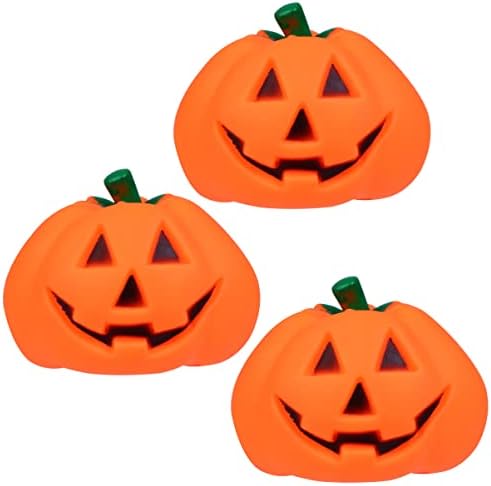 Homoyoyo 3Pcs Pumpkin Shaped Dog Sound Toy, Squeaky Pet Ball Toy for Training and Interactive Play, Assorted Colors, 3.14 x 3.14 x 2.36 Inches