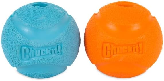 ChuckIt! High-Bounce Rubber Fetch Ball, Small (Colors Vary) 2 Pack