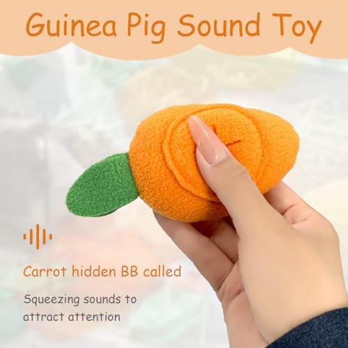 3Pcs Guinea Pig Toys, Washable Guinea Pig Slow Feeder Treat Dispenser Toy, Boredom Relief and Foraging Fun(Yellow, Orange, Blue)
