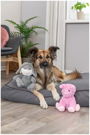 TRIXIE Be Eco Edison The Piggy Plush Dog Toy for All Dogs, 9.5" Fun and Cuddly Squeaky Dog Toy, 96% Recycle Material